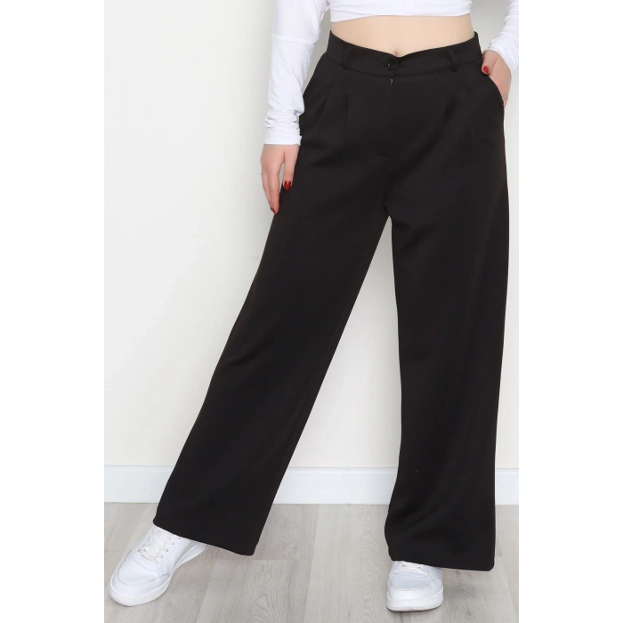 Modal Kumaş Palazzo Pantolon Siyah - 51104.2061.