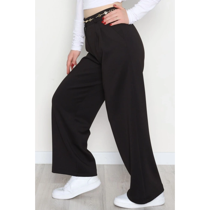 Modal Kumaş Palazzo Pantolon Siyah - 51104.2061.