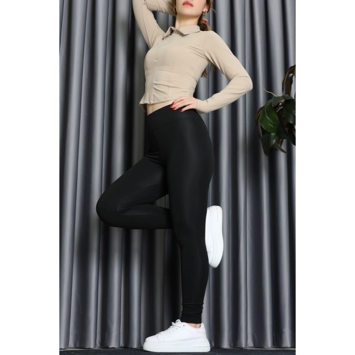 Modal Kumaş Polo Yaka Bluz Bej - 71793.444.