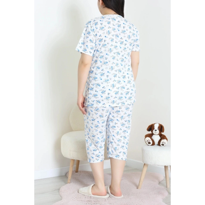 Model Büyük Beden Kapri Pijama Takımı Beyazçiçek - 774.1287.