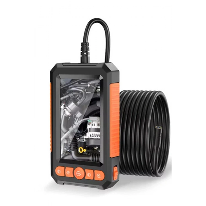 Monitörlü Çift Kameralı 10 Mt Sert Kablo Yılan Endoskop Kamera 8 Mm 4.3 Inc