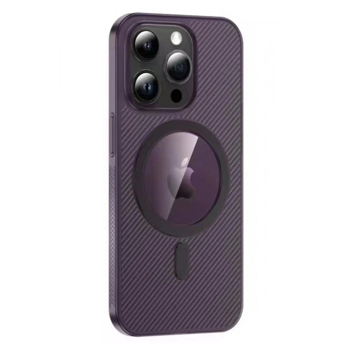 Movenchy iPhone 14 Pro Kılıf PP Magsafe Kapak - Derin Mor