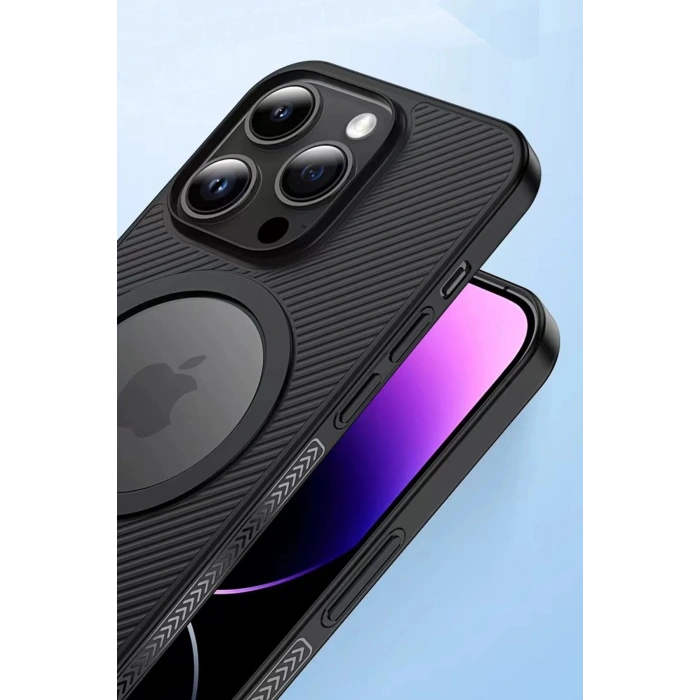 Movenchy iPhone 14 Pro Kılıf PP Magsafe Kapak - Derin Mor