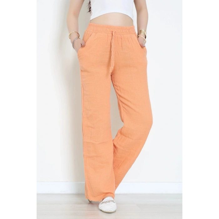 Müslin Bol Paça Pantolon Turuncu - 349.1238.
