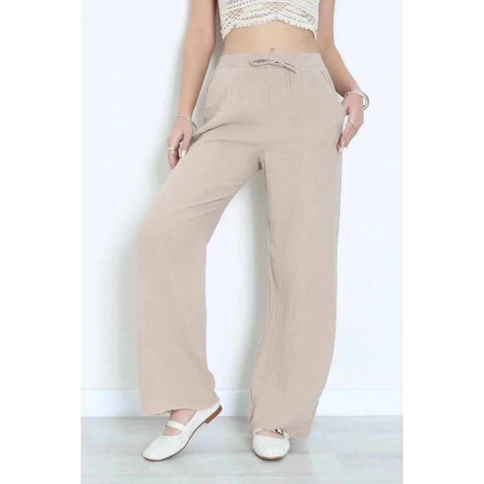 Müslin Bol Paça Pantolon Vizon - 349.1238.