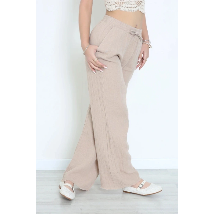 Müslin Bol Paça Pantolon Vizon - 349.1238.