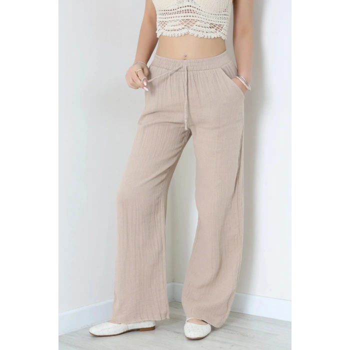 Müslin Bol Paça Pantolon Vizon - 349.1238.