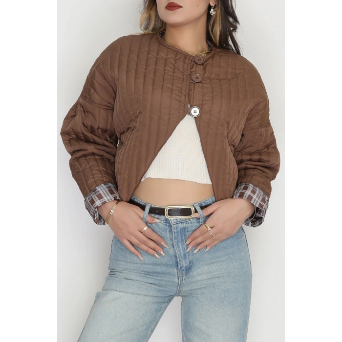 Nakış Detaylı Bomber Ceket Kahve - 31635.439.