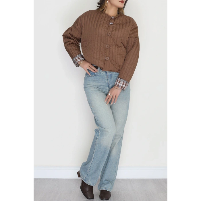 Nakış Detaylı Bomber Ceket Kahve - 31635.439.