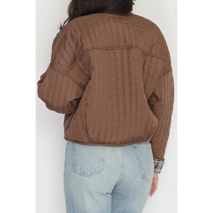 Nakış Detaylı Bomber Ceket Kahve - 31635.439.