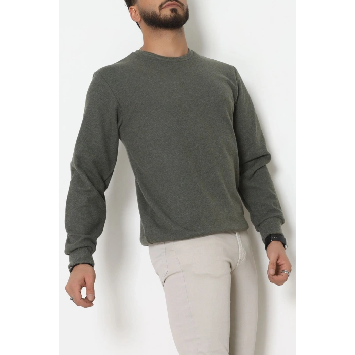 Nakış Detaylı Selanik Erkek Sweat Haki - 51256.1957.