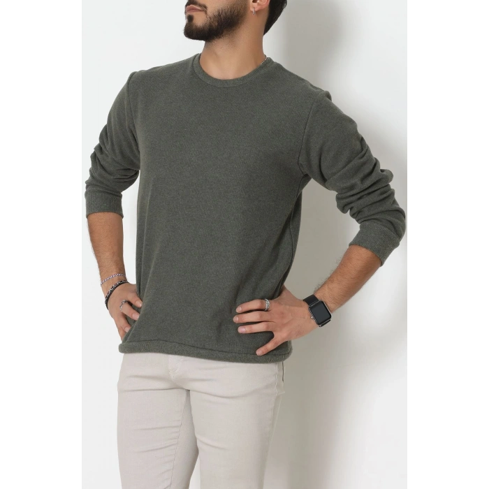 Nakış Detaylı Selanik Erkek Sweat Haki - 51256.1957.