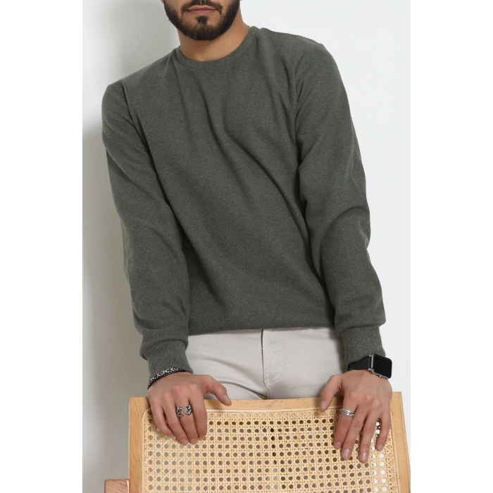Nakış Detaylı Selanik Erkek Sweat Haki - 51256.1957.