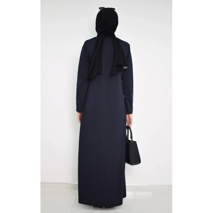 Nakışlı Ferace mdc 2031 Lacivert