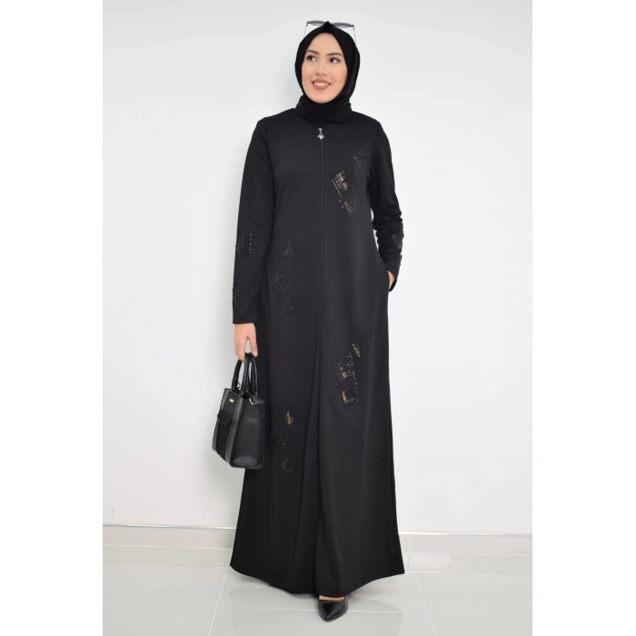 Nakışlı Ferace mdc 2031 Siyah