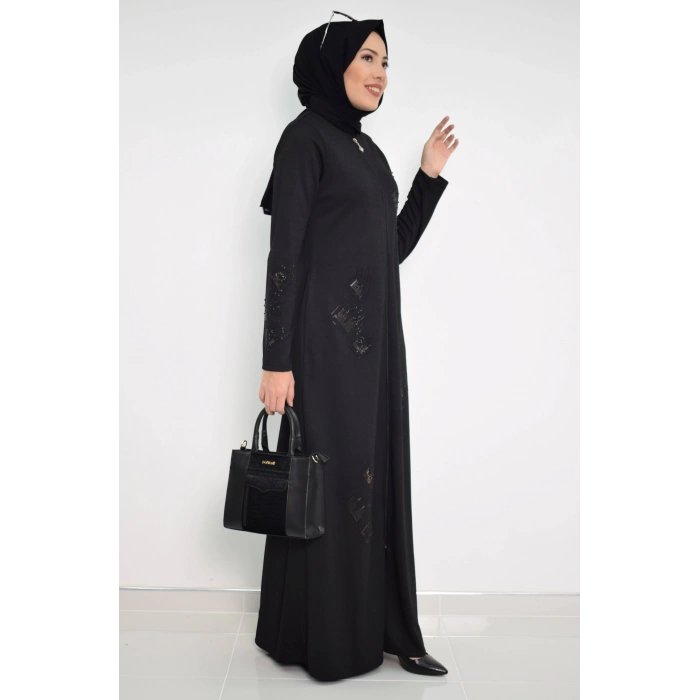 Nakışlı Ferace mdc 2031 Siyah