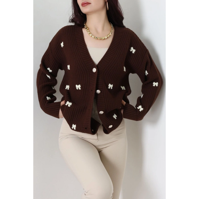 Nakışlı Hırka Kahvelatte - 490.1577.