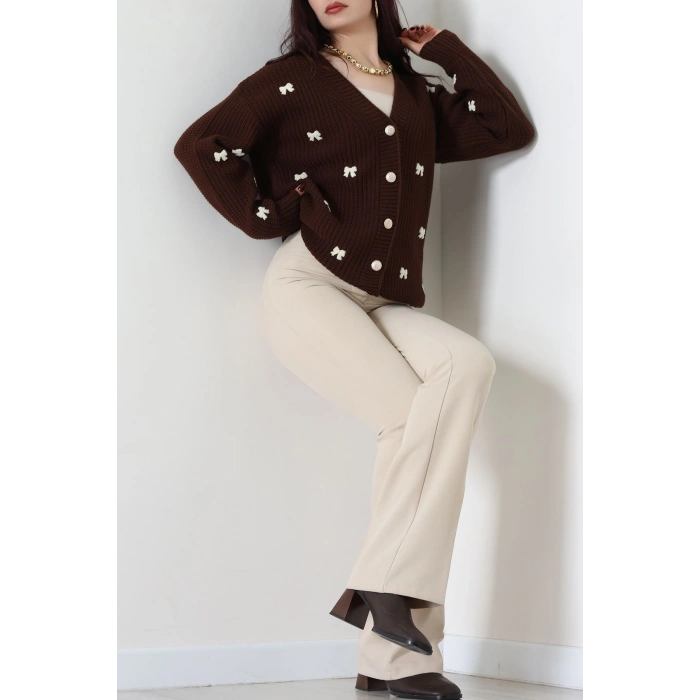 Nakışlı Hırka Kahvelatte - 490.1577.