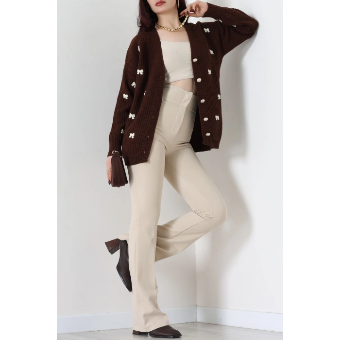 Nakışlı Hırka Kahvelatte - 490.1577.