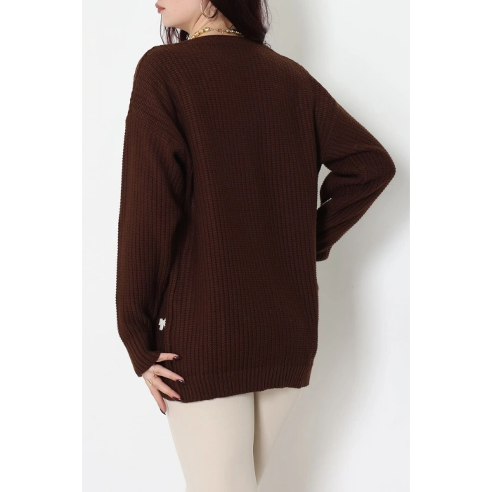 Nakışlı Hırka Kahvelatte - 490.1577.