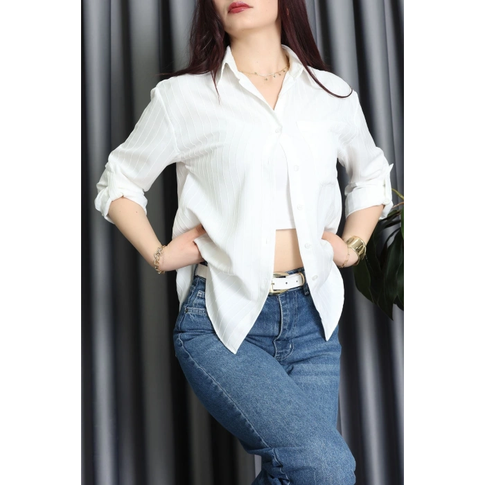 Neva Kumaş Gömlek Ekru - 2415.1602.