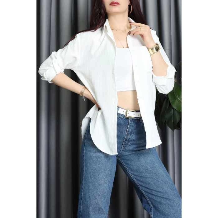 Neva Kumaş Gömlek Ekru - 2415.1602.