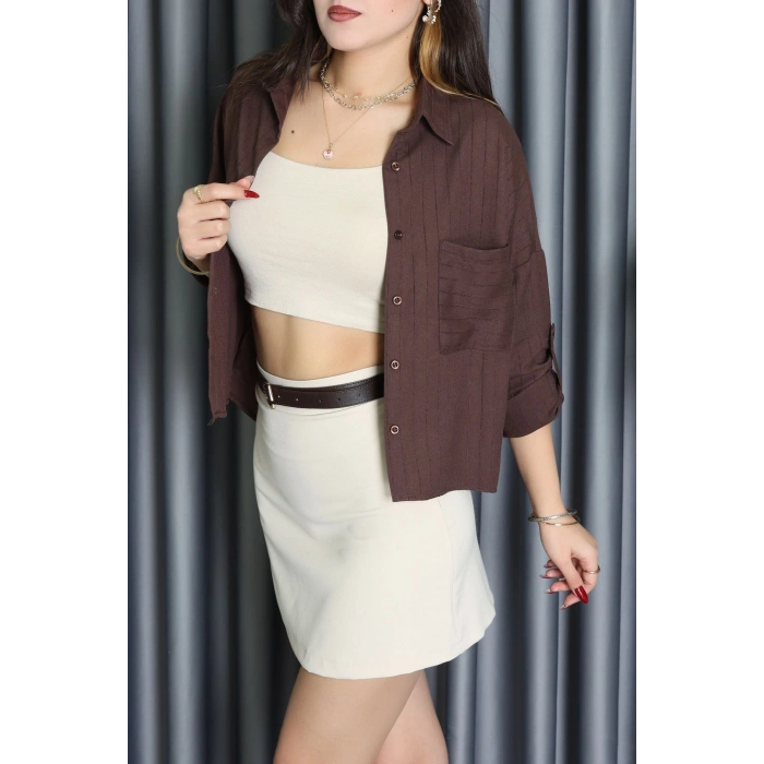 Neva Kumaş Gömlek Kahve - 2434.1602.