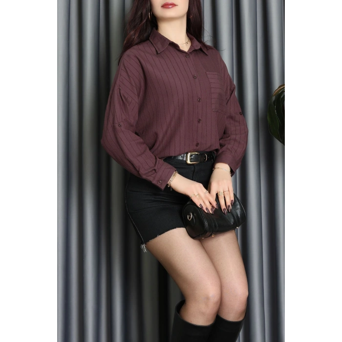 Neva Kumaş Gömlek Mürdüm - 2434.1602.