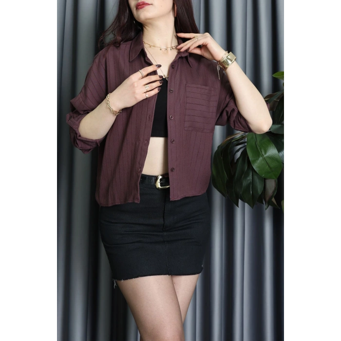 Neva Kumaş Gömlek Mürdüm - 2434.1602.