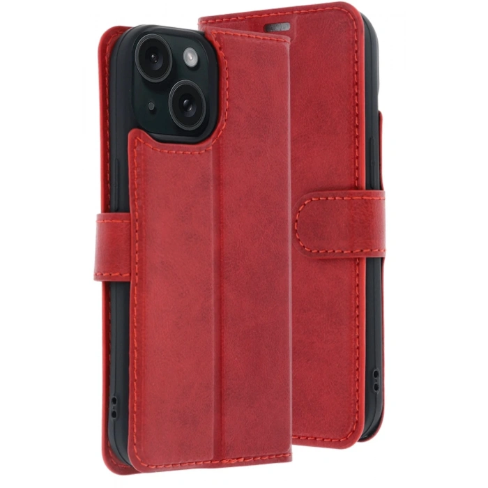 Newface Apple iPhone 15 Trend S Plus Kapaklı Kılıf - Kırmızı