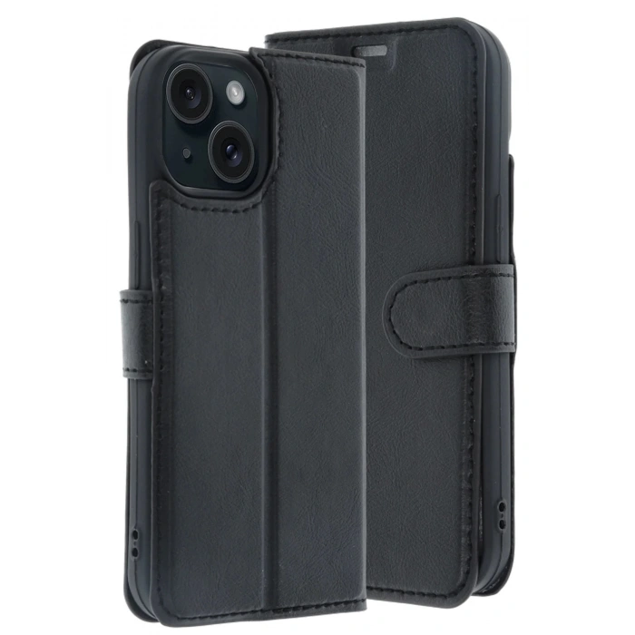 Newface Apple iPhone 15 Trend S Plus Kapaklı Kılıf - Siyah