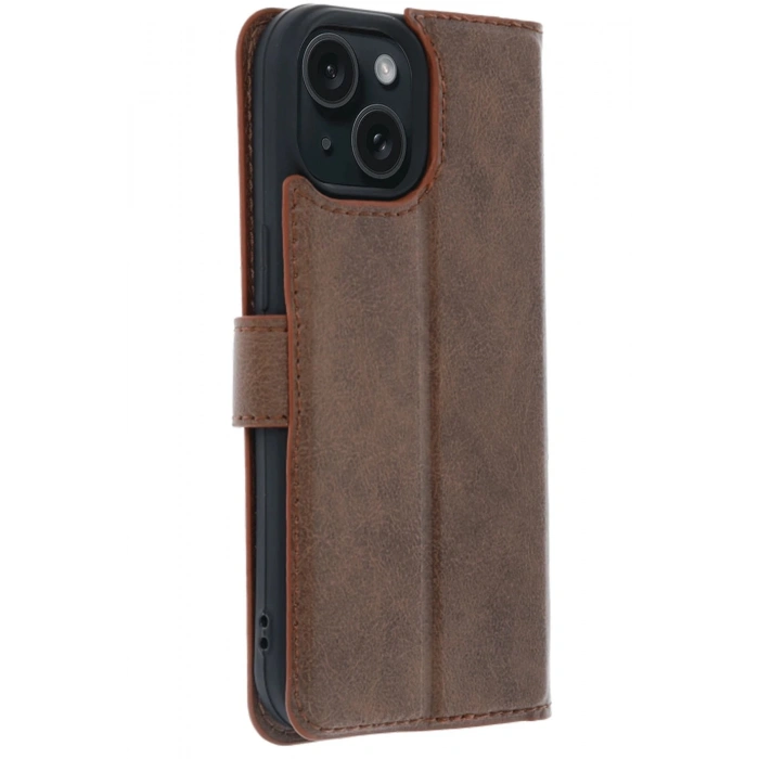 Newface Apple iPhone 15 Trend S Plus Kapaklı Kılıf - Taba