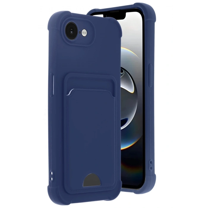 Newface Apple iPhone 16E Kelvin Kartvizitli Silikon - Lacivert