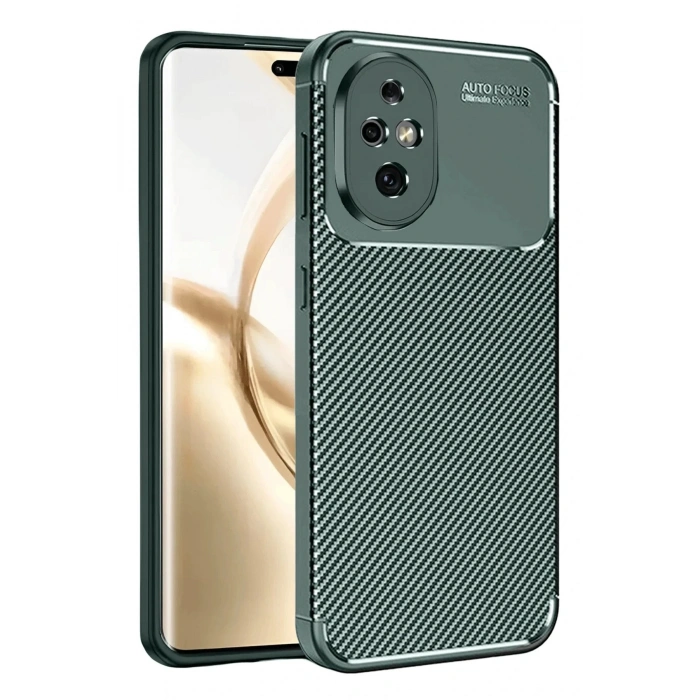 Newface Honor 200 Kılıf Auto Focus Karbon Kapak - Koyu Yeşil