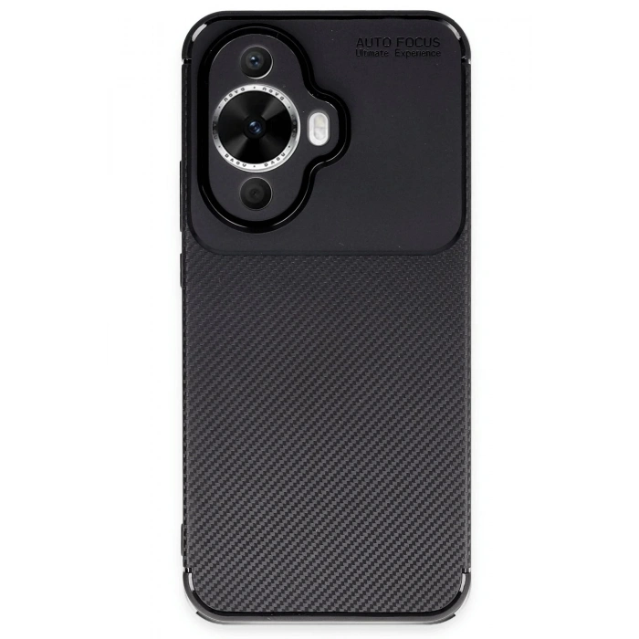 Newface Huawei Nova 12S Kılıf Auto Focus Karbon Kapak - Siyah