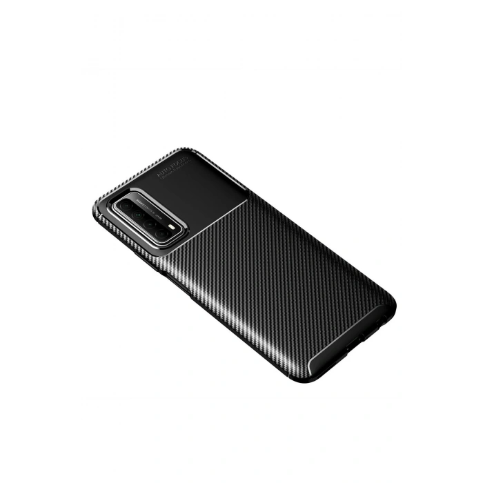Newface Huawei P Smart 2021 Kılıf Auto Focus Karbon Kapak - Siyah