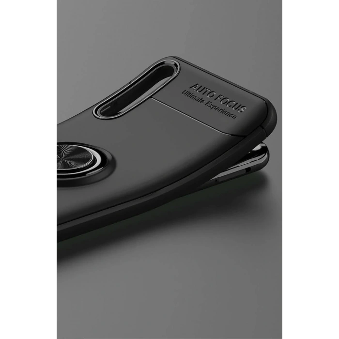 Newface Huawei P Smart S Kılıf Range Yüzüklü Silikon - Siyah