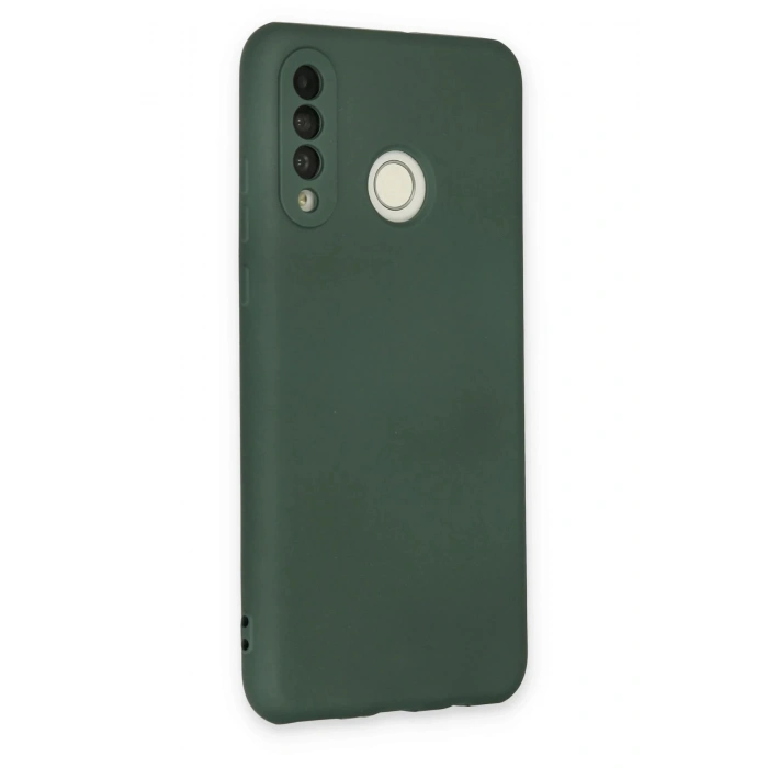Newface Huawei P30 Lite Kılıf Nano içi Kadife Silikon - Koyu Yeşil