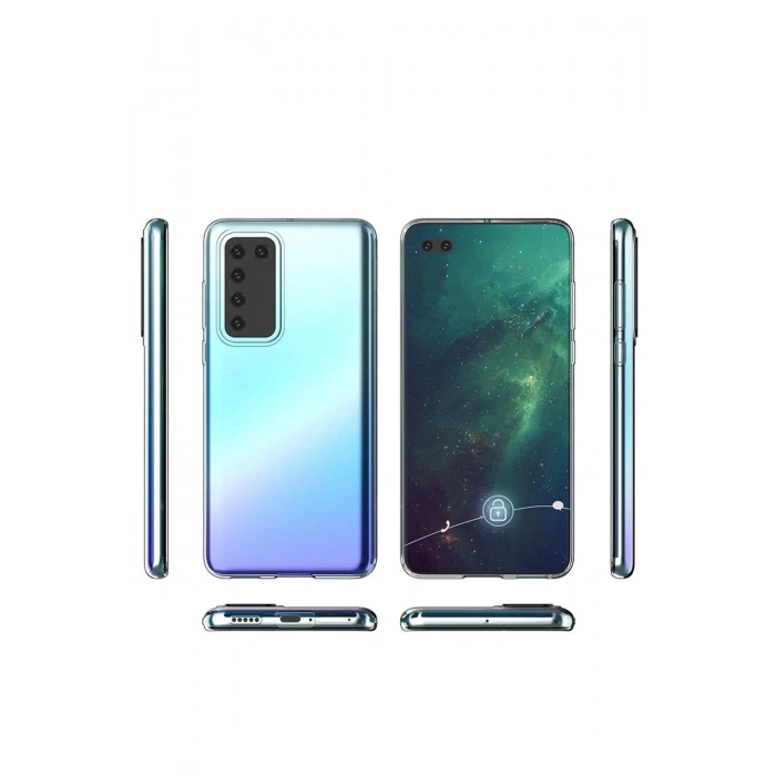 Newface Huawei P40 Kılıf Lüx Şeffaf Silikon - Şeffaf