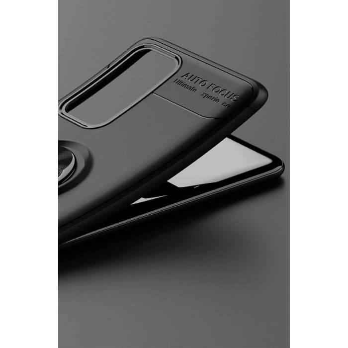 Newface Huawei P40 Kılıf Range Yüzüklü Silikon - Siyah