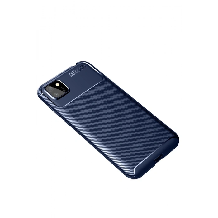 Newface Huawei Y5P Kılıf Auto Focus Karbon Kapak - Lacivert