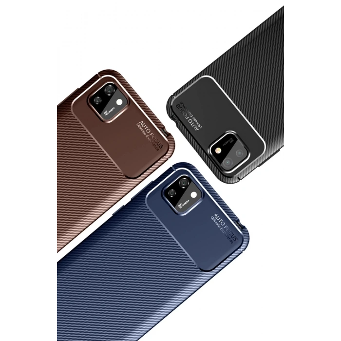 Newface Huawei Y5P Kılıf Auto Focus Karbon Kapak - Lacivert