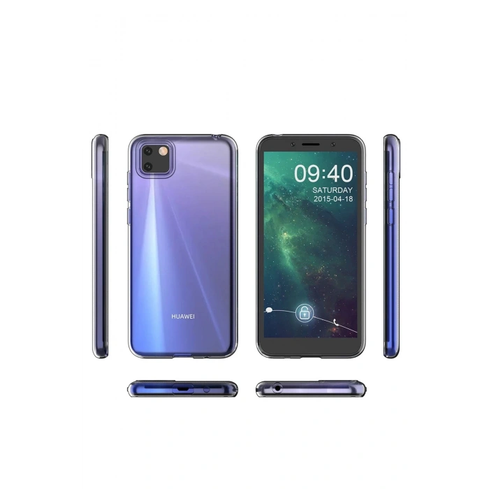 Newface Huawei Y5P Kılıf Lüx Şeffaf Silikon - Şeffaf