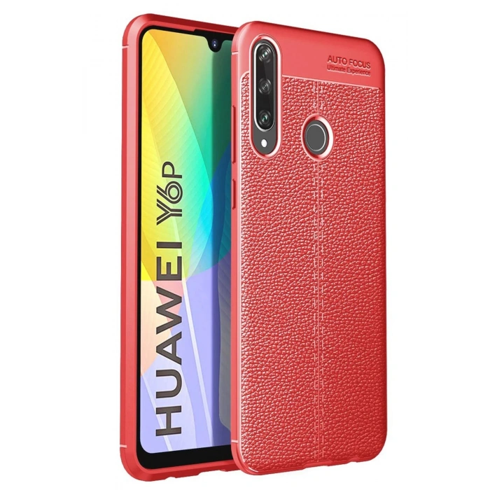 Newface Huawei Y6P Kılıf Auto Focus Kapak - Kırmızı