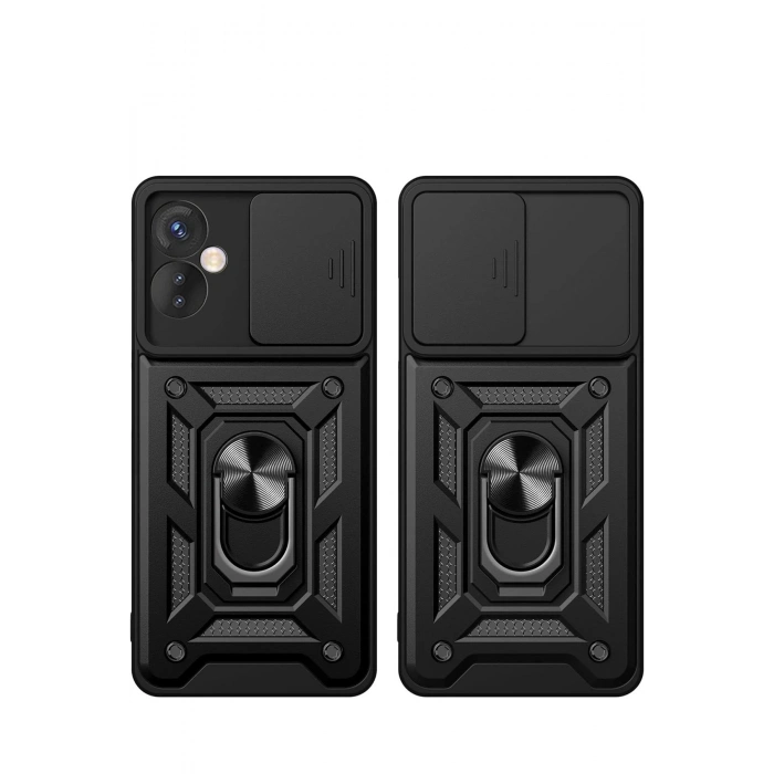 Newface İnfinix Hot 30 4G Kılıf Pars Lens Yüzüklü Silikon - Gold