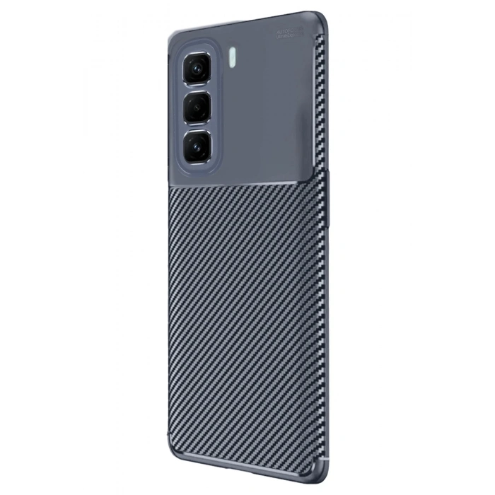 Newface İnfinix Hot 50 4G Kılıf Auto Focus Karbon Kapak - Lacivert