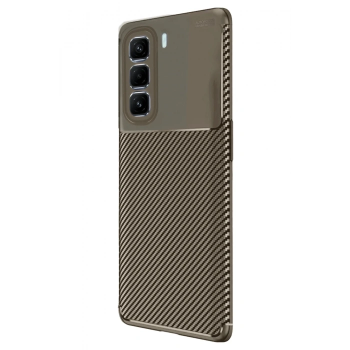 Newface İnfinix Hot 50 Pro Plus 4G Auto Focus Karbon Kapak - Kahverengi