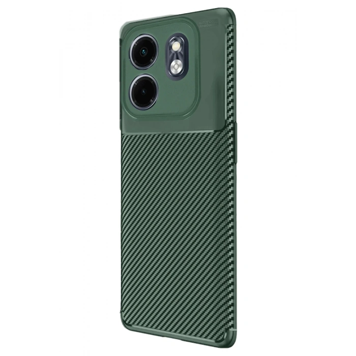 Newface İnfinix Smart 9 Kılıf Auto Focus Karbon Kapak - Koyu Yeşil