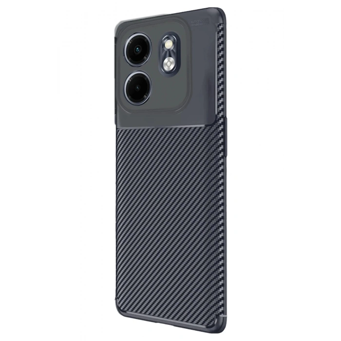 Newface İnfinix Smart 9 Kılıf Auto Focus Karbon Kapak - Lacivert