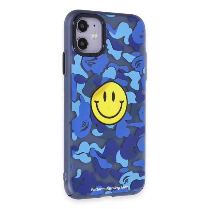 Newface iPhone 11 Kılıf Apollo Magneticsafe Desenli Kapak - Apollo Mavi - 1